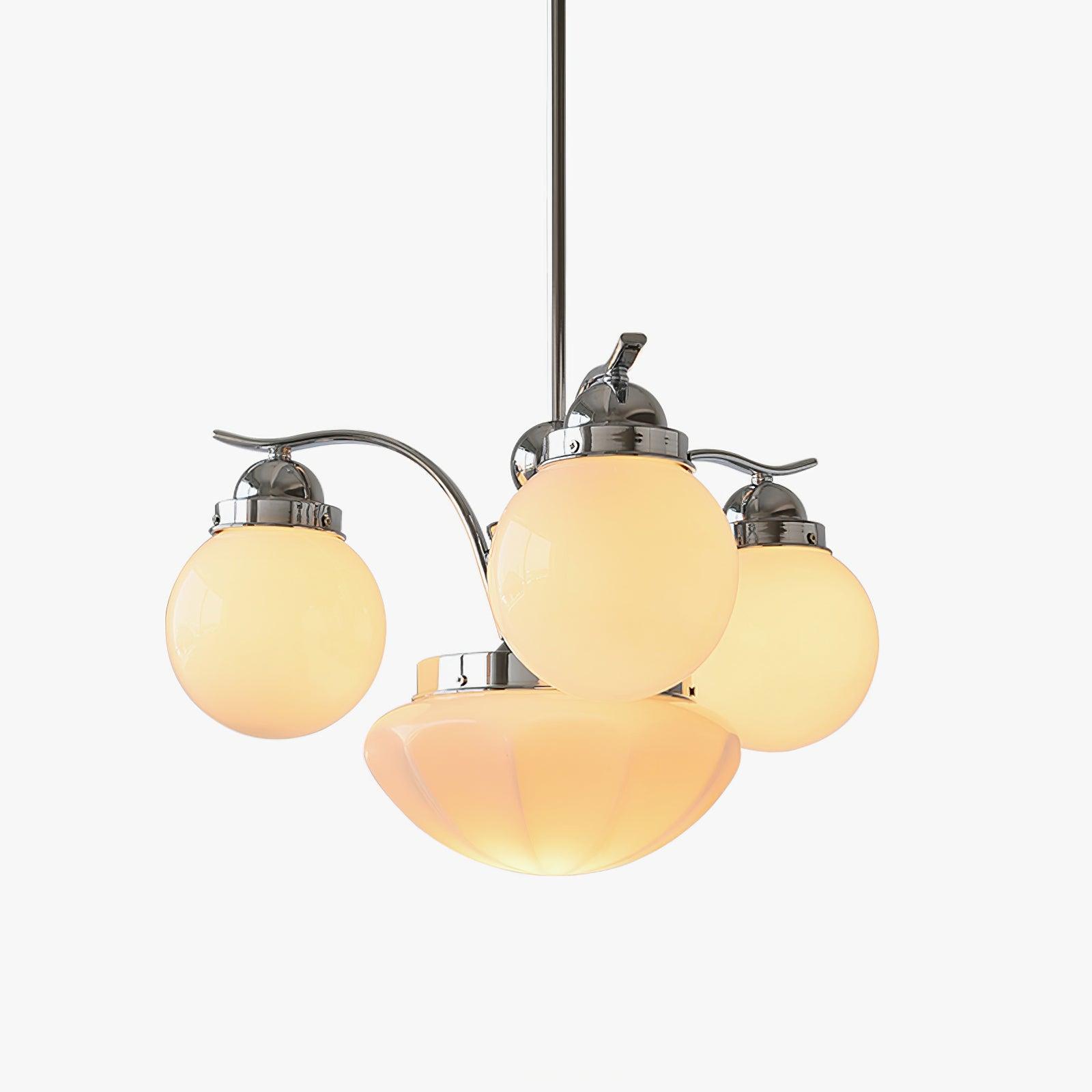 Ryttenberg Chandelier — Retro Glass Globe Ceiling Light for Dining Room