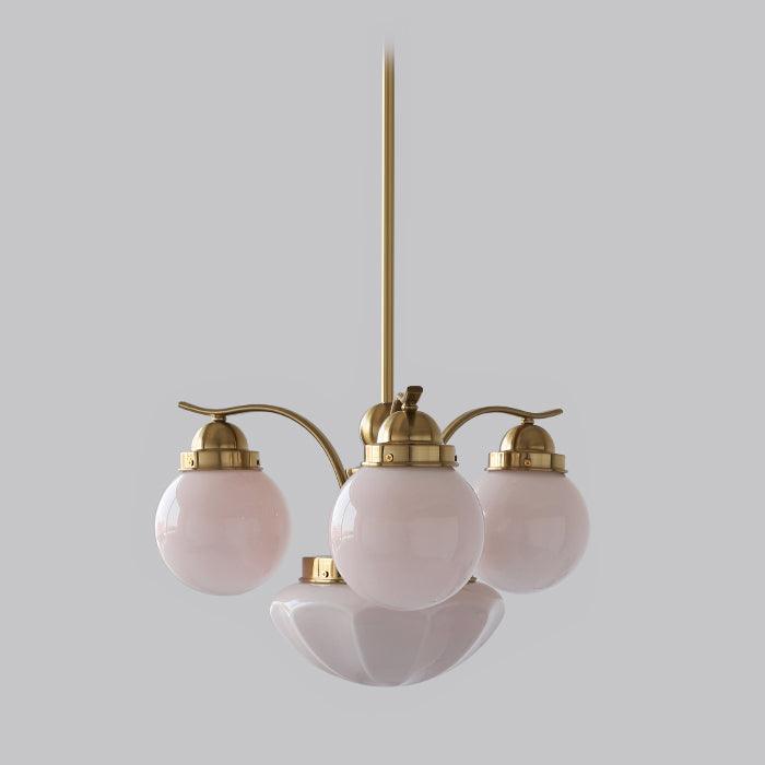 Ryttenberg Chandelier — Retro Glass Globe Ceiling Light for Dining Room