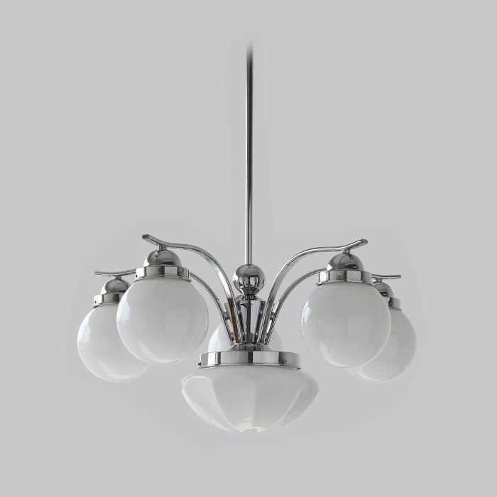 Ryttenberg Chandelier — Retro Glass Globe Ceiling Light for Dining Room