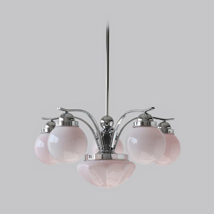 Ryttenberg Chandelier — Retro Glass Globe Ceiling Light for Dining Room