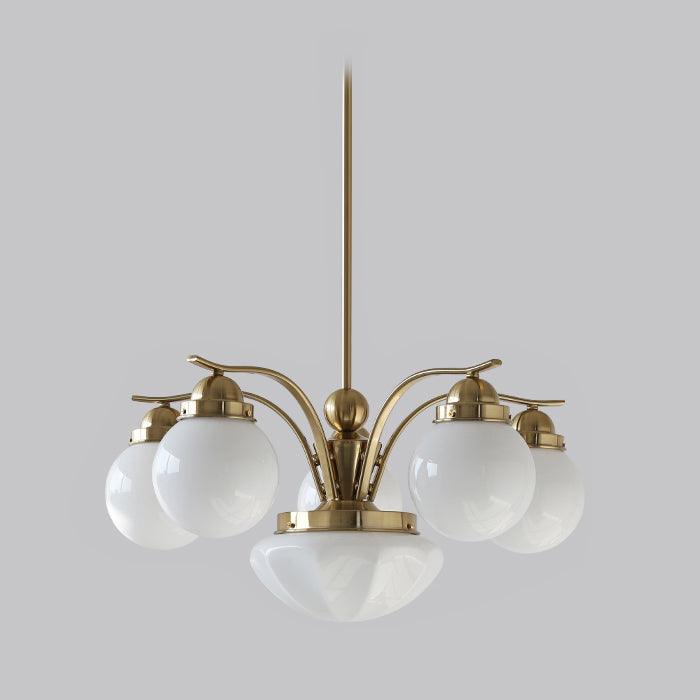 Ryttenberg Chandelier — Retro Glass Globe Ceiling Light for Dining Room