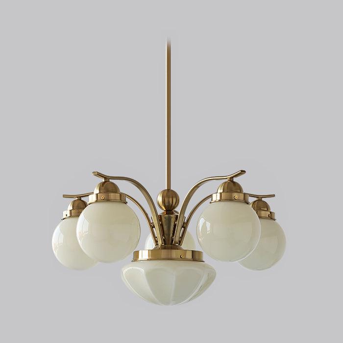 Ryttenberg Chandelier — Retro Glass Globe Ceiling Light for Dining Room