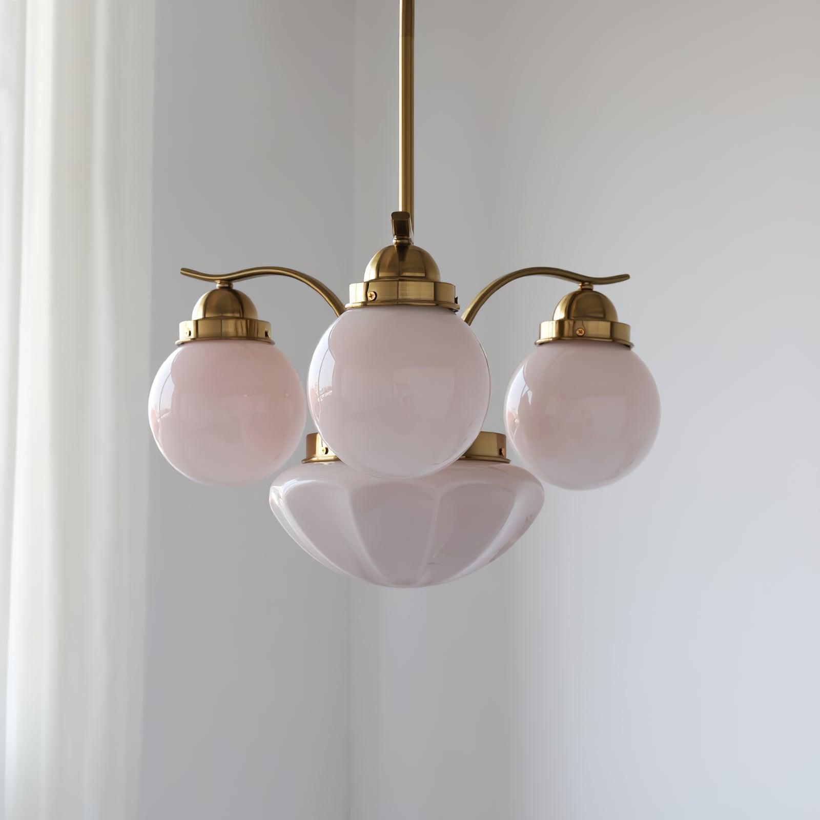 Ryttenberg Chandelier — Retro Glass Globe Ceiling Light for Dining Room
