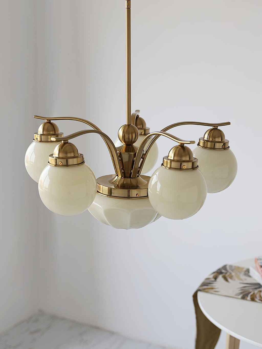Ryttenberg Chandelier — Retro Glass Globe Ceiling Light for Dining Room