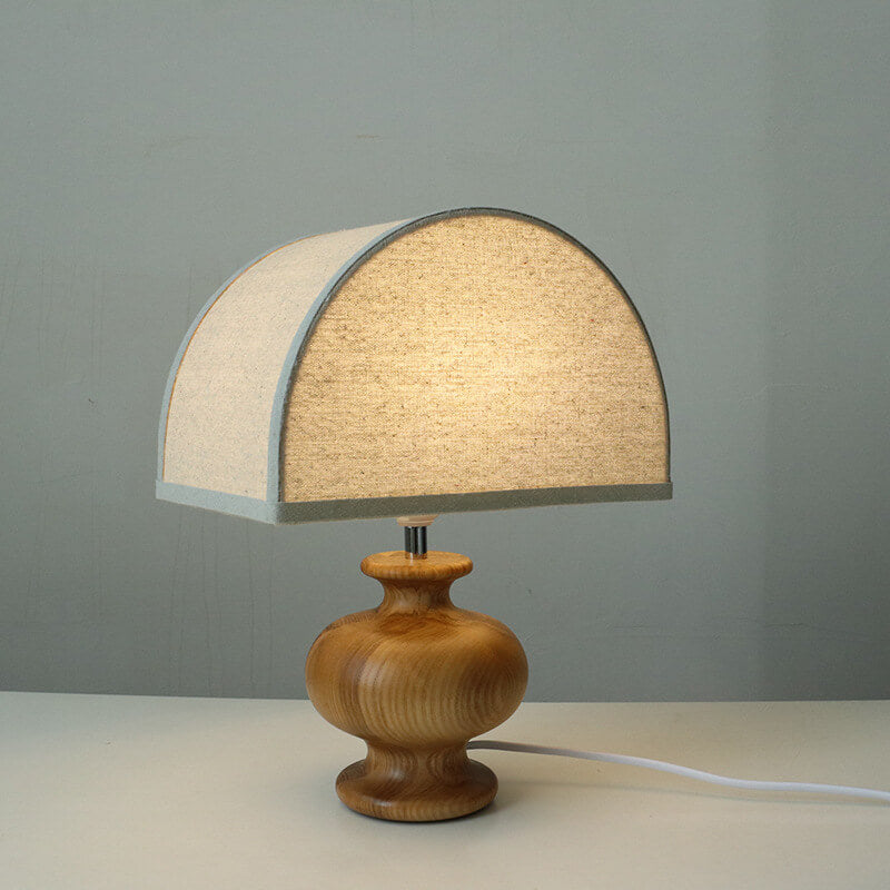 Wabi-Sabi Solid Wood Table Lamp for Bedroom