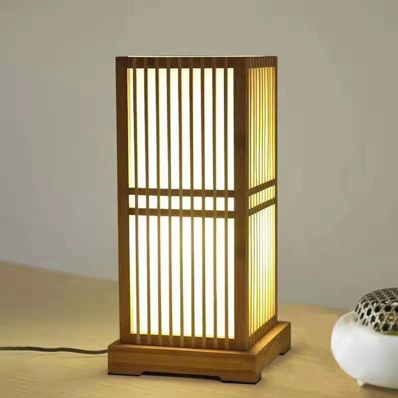 Japanese Bamboo Column Table Lamp