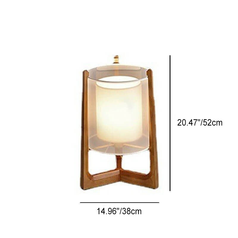 Japanese Wood Column Floor Lamp