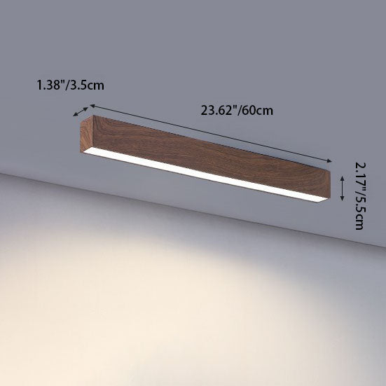 Wood Grain LED Flush Mount Ceiling Light for Living Room