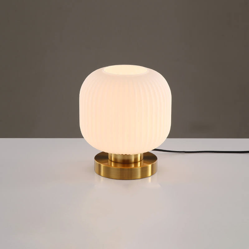 Striped Glass Table Lamp for Bedroom