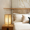 Japanese Wood Pillar Floor Lamp for Bedroom