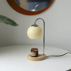 Solid Wood Glass Table Lamp for Bedroom
