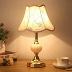 Vintage Floral Glass Table Lamp
