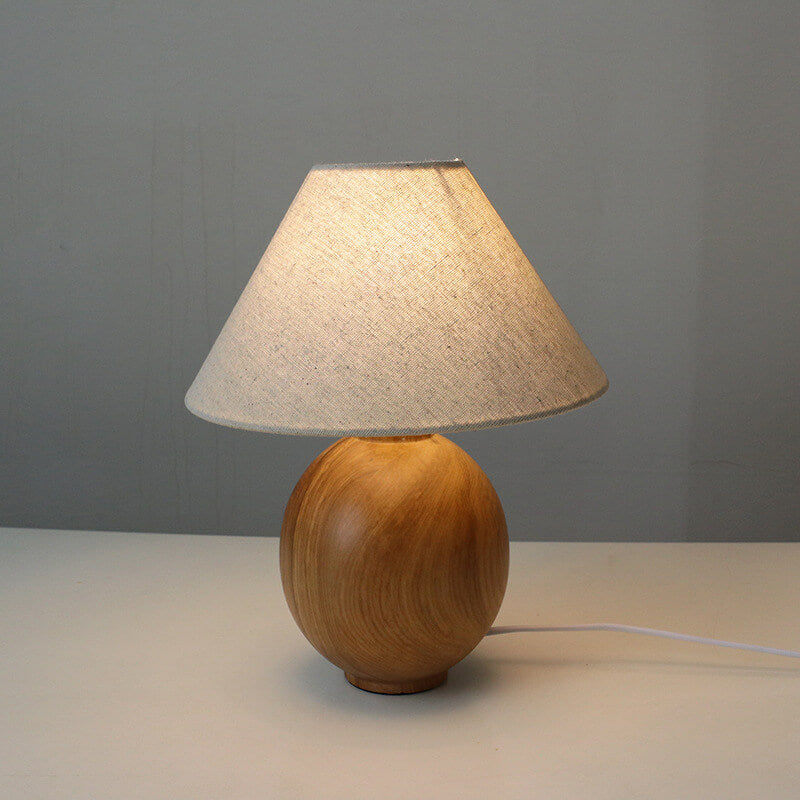 Wabi-Sabi Solid Wood Table Lamp for Bedroom