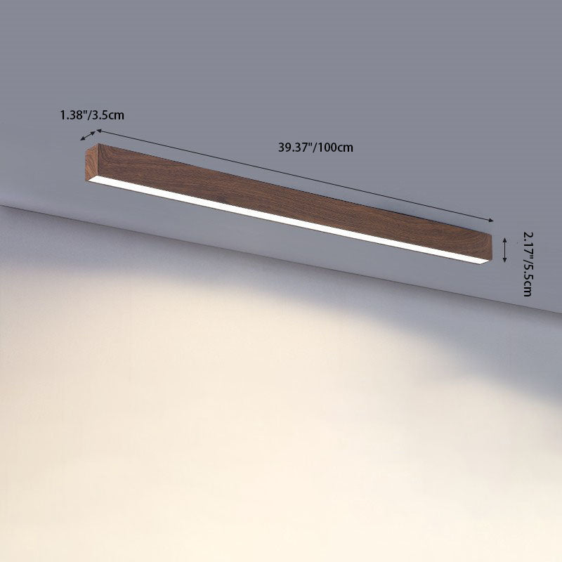 Wood Grain LED Flush Mount Ceiling Light for Living Room