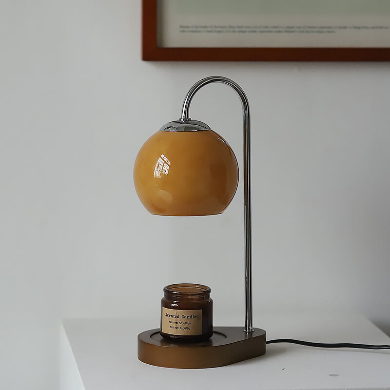 Solid Wood Glass Table Lamp for Bedroom