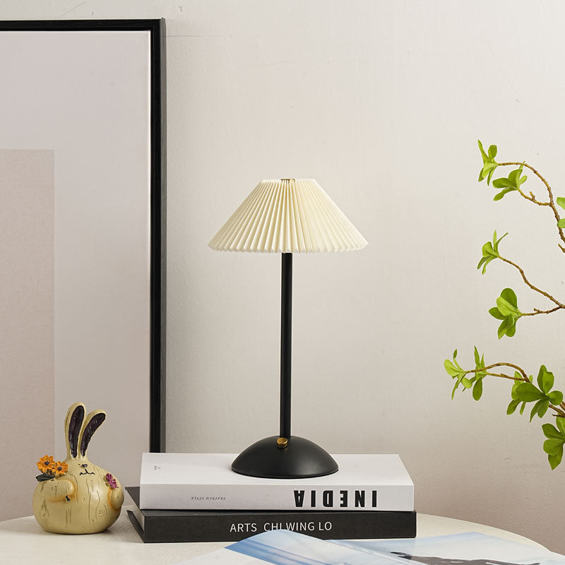 Pleated Bedside Table Lamp for Bedroom