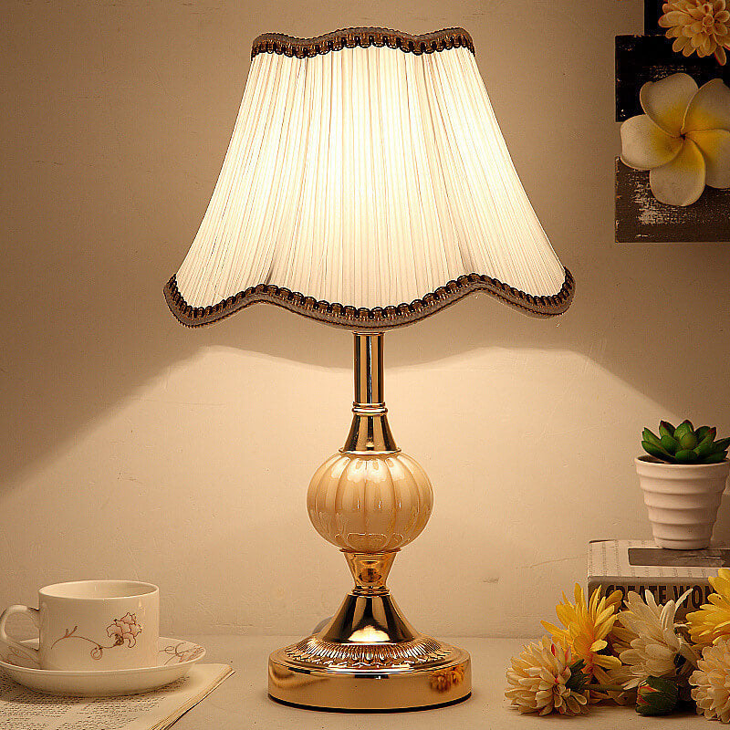 Vintage Floral Glass Table Lamp