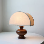 Wabi-Sabi Solid Wood Table Lamp for Bedroom