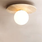 Travertine Flush Mount Ceiling Light for Hallway