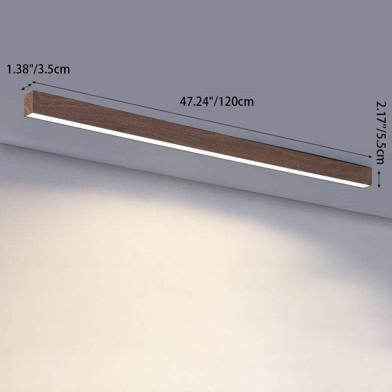 Wood Grain LED Flush Mount Ceiling Light for Living Room
