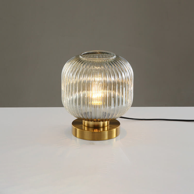 Striped Glass Table Lamp for Bedroom