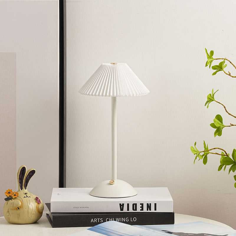 Pleated Bedside Table Lamp for Bedroom
