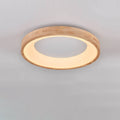 Wood Flush Mount Ceiling Light Round Acrylic Fixture for Bedroom