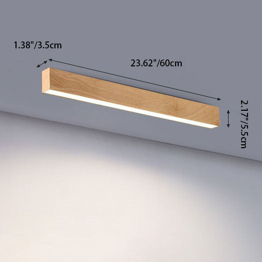 Wood Grain LED Flush Mount Ceiling Light for Living Room
