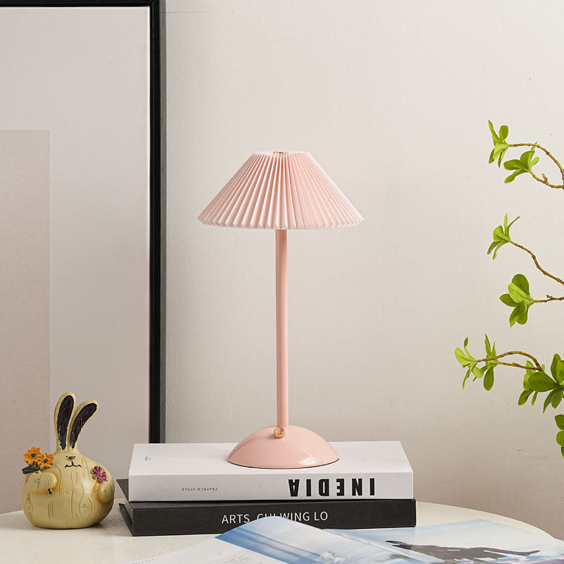Pleated Bedside Table Lamp for Bedroom