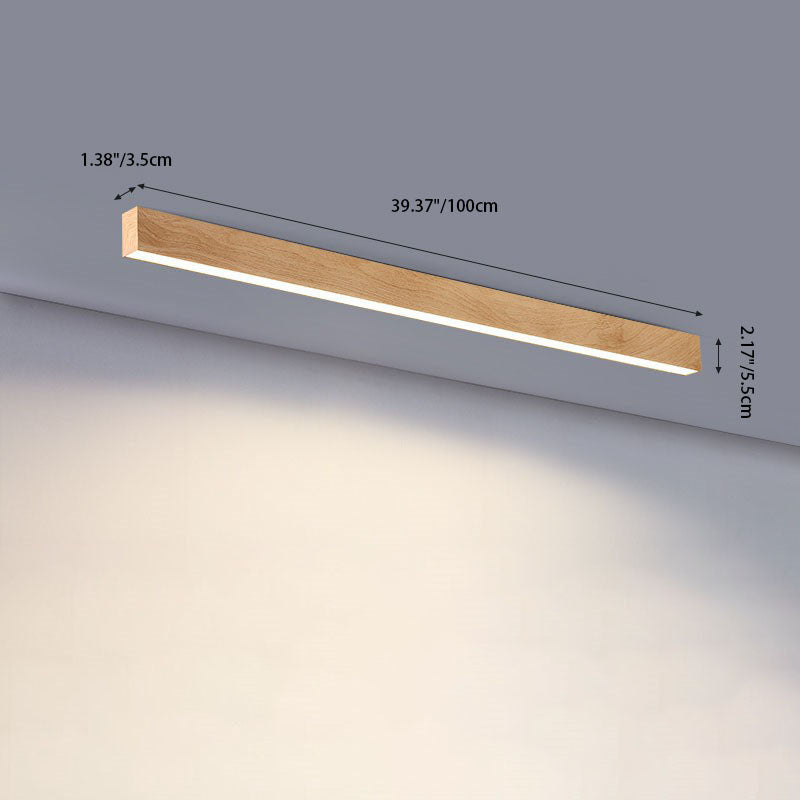 Wood Grain LED Flush Mount Ceiling Light for Living Room