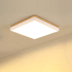 Wood Rectangle LED Flush Mount Ceiling Light for Living Room