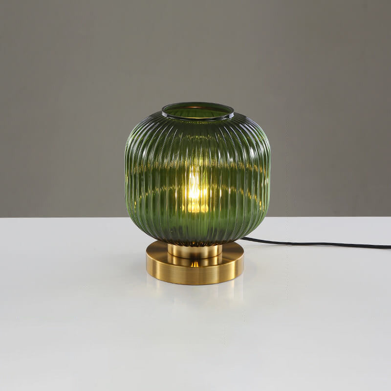 Striped Glass Table Lamp for Bedroom
