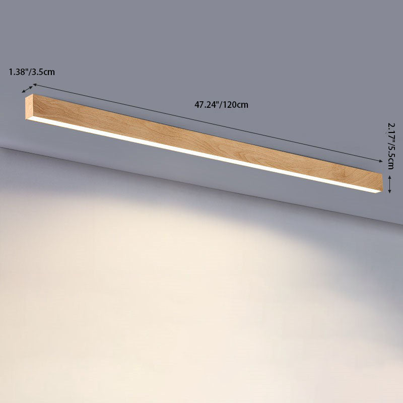 Wood Grain LED Flush Mount Ceiling Light for Living Room