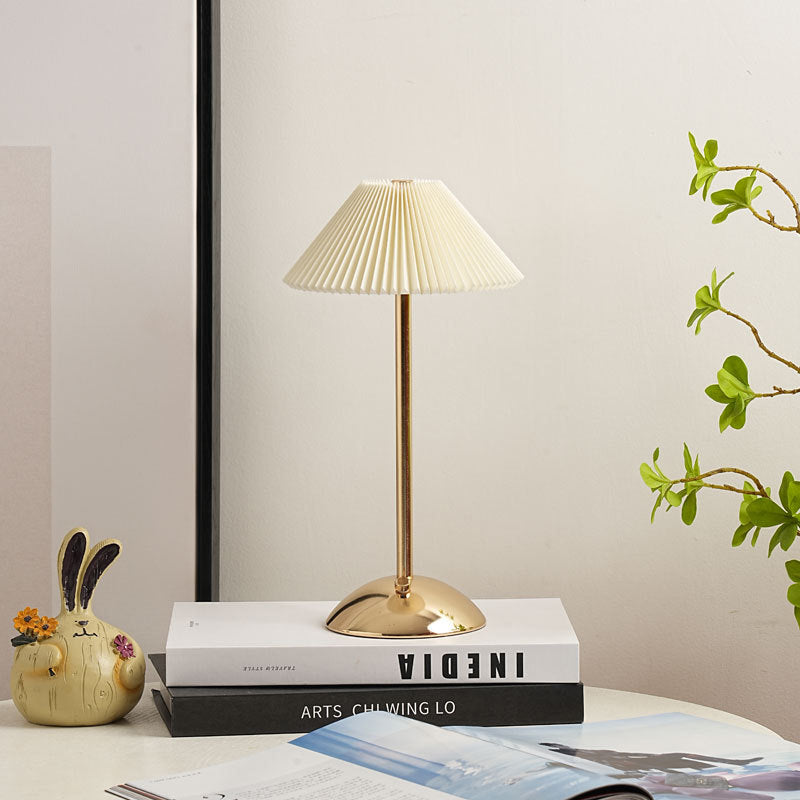 Pleated Bedside Table Lamp for Bedroom