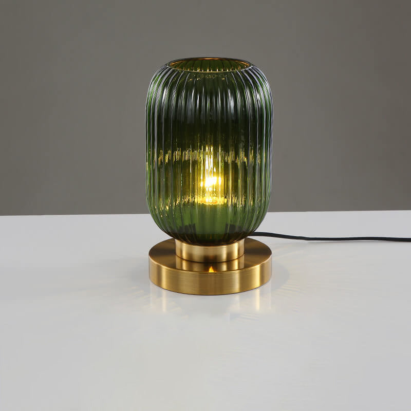 Striped Glass Table Lamp for Bedroom
