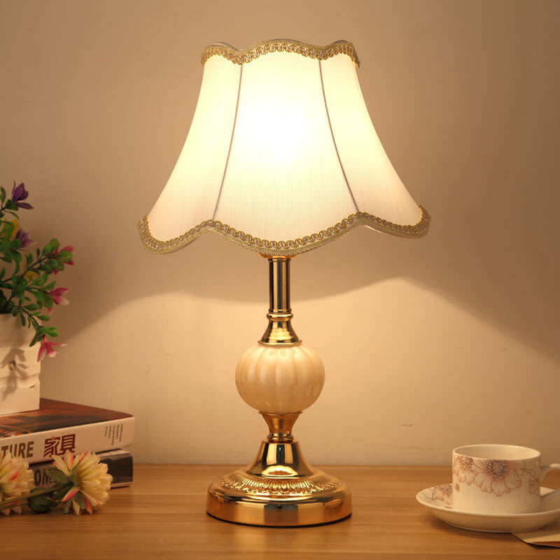 Vintage Floral Glass Table Lamp