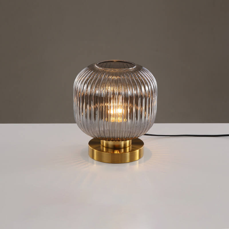 Striped Glass Table Lamp for Bedroom
