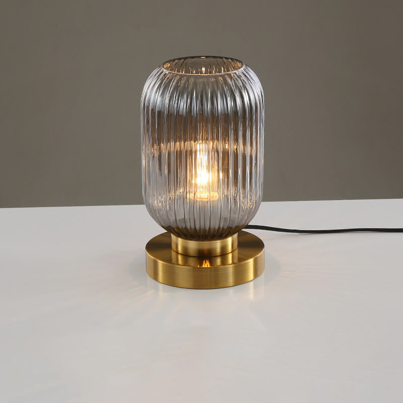 Striped Glass Table Lamp for Bedroom