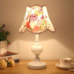 Vintage Floral Glass Table Lamp