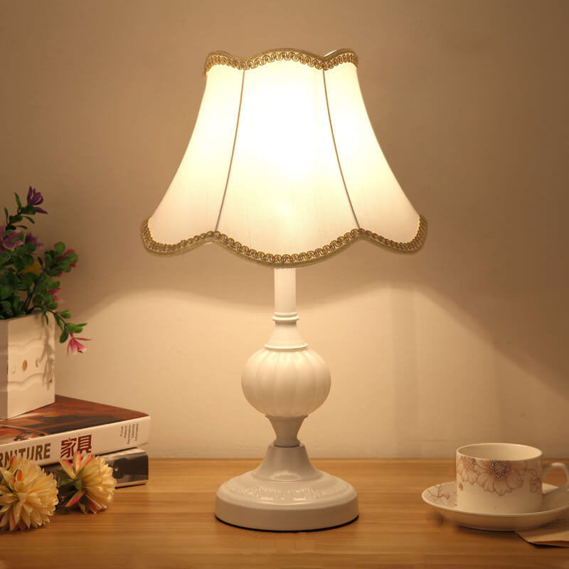 Vintage Floral Glass Table Lamp