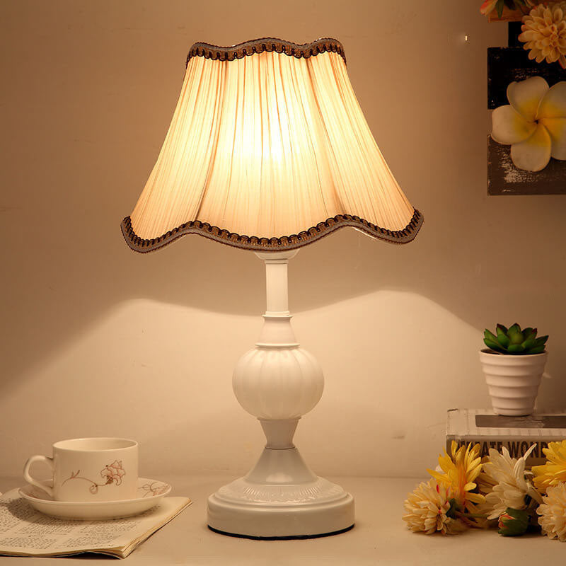 Vintage Floral Glass Table Lamp