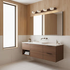 Travertine Duo Wall Light — Natural Stone & Wood Wall Sconce for Bedroom