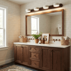 Travertine Duo Wall Light — Natural Stone & Wood Wall Sconce for Bedroom
