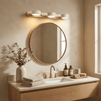 Travertine Duo Wall Light — Natural Stone & Wood Wall Sconce for Bedroom