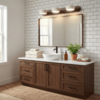 Travertine Duo Wall Light — Natural Stone & Wood Wall Sconce for Bedroom