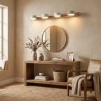 Travertine Duo Wall Light — Natural Stone & Wood Wall Sconce for Bedroom