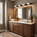 Travertine Duo Wall Light — Natural Stone & Wood Wall Sconce for Bedroom