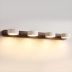 Travertine Duo Wall Light — Natural Stone & Wood Wall Sconce for Bedroom