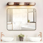 Travertine Duo Wall Light — Natural Stone & Wood Wall Sconce for Bedroom
