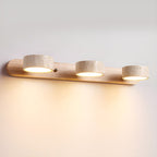 Travertine Duo Wall Light — Natural Stone & Wood Wall Sconce for Bedroom